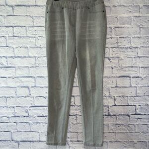 Soft Surroundings Pull On High Rise Stretch Gray Denim Skinny Jeans Size small